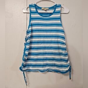Micheal Michael Kors Blue and White Striped Sleeveless Top!